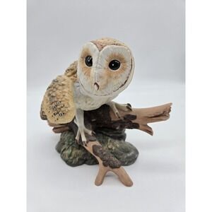 Vintage Barn Owl Majestic Owls of The Night Porcelain‎ Figure Maruri 1986